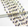 Natural Iolite Faceted Roundel Beads Gold Plated Link Chain Length is 14 Inches and Size 4mm approx.